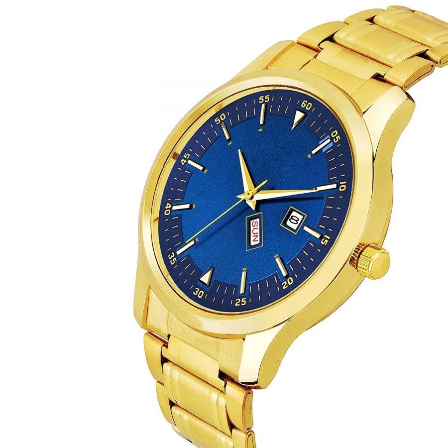 Luxury Golden Chain Day and Date Analog Stylish Latest Mens and Boys Watch