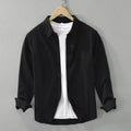 Jet Black Denim Shirt for Men Button Down