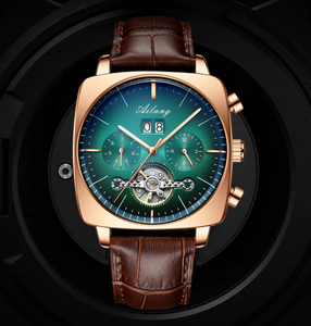 Luxury chronograph Square Large Dial Watch Hollow Waterproof New Men's fashion watches