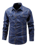 Classic Blue Cotton Stylish Shirt for Men