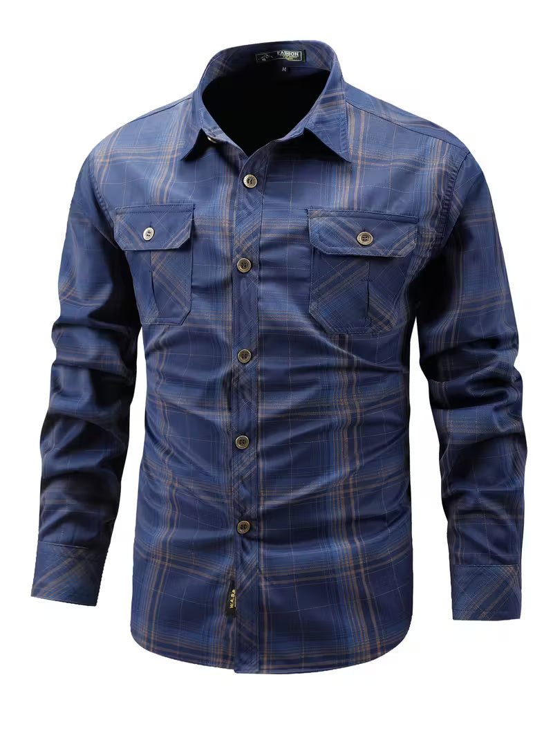 Classic Blue Cotton Stylish Shirt for Men