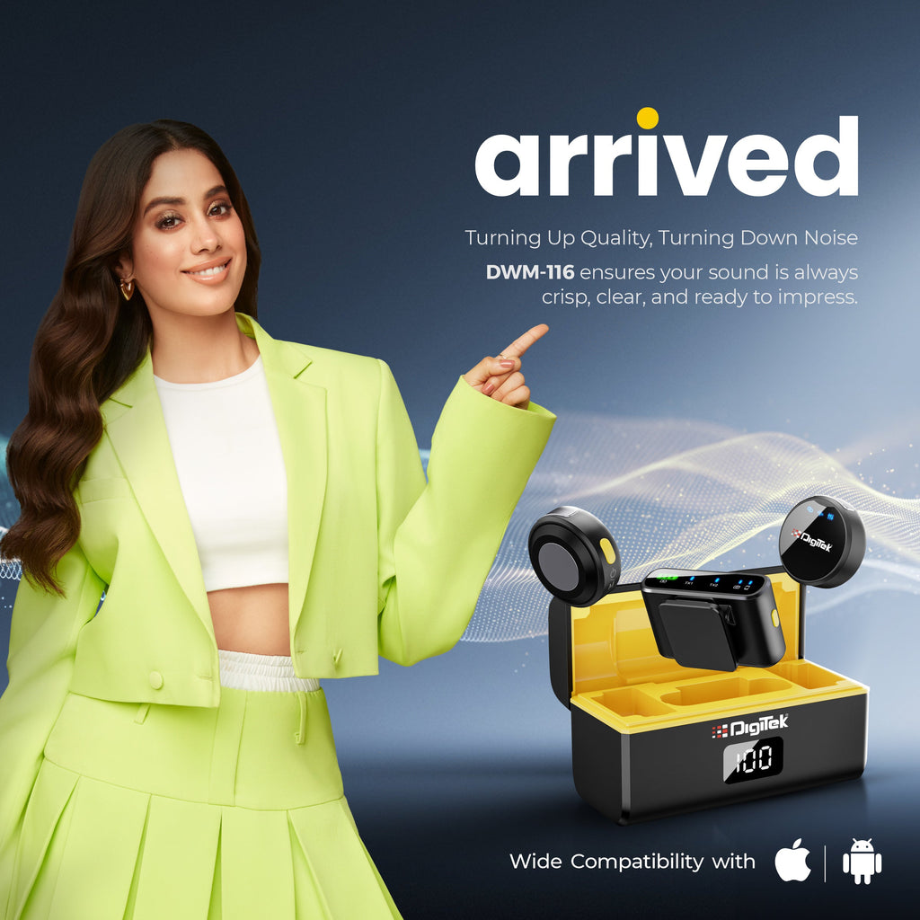 2-in-1 Wireless Microphone, 2.4GHz, Magnetic Collar Clip, 360° Sound Capture, 40m Range, 6Hr Battery, Type C-to-C & C to LTC, DSLR, iOS & Android Compatible, for Interviews & Vlogging