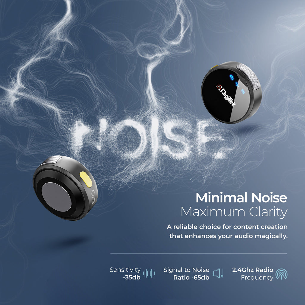 2-in-1 Wireless Microphone, 2.4GHz, Magnetic Collar Clip, 360° Sound Capture, 40m Range, 6Hr Battery, Type C-to-C & C to LTC, DSLR, iOS & Android Compatible, for Interviews & Vlogging