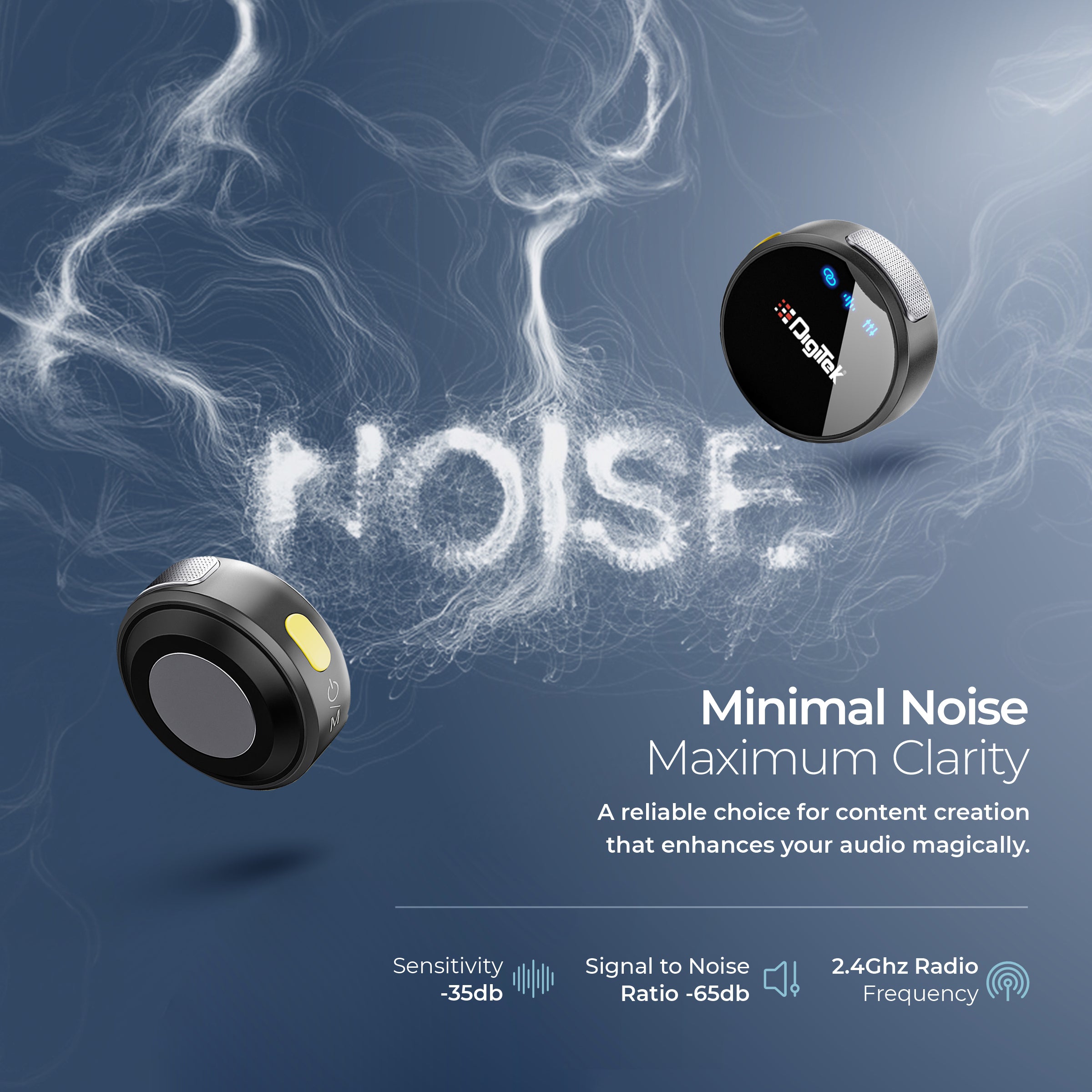 2-in-1 Wireless Microphone, 2.4GHz, Magnetic Collar Clip, 360° Sound Capture, 40m Range, 6Hr Battery, Type C-to-C & C to LTC, DSLR, iOS & Android Compatible, for Interviews & Vlogging