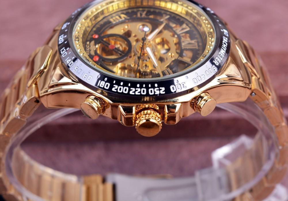 Mechanical Sport Design Bezel Golden Watch