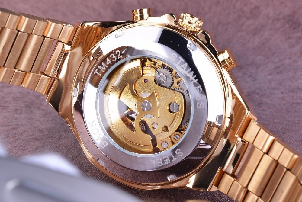 Mechanical Sport Design Bezel Golden Watch