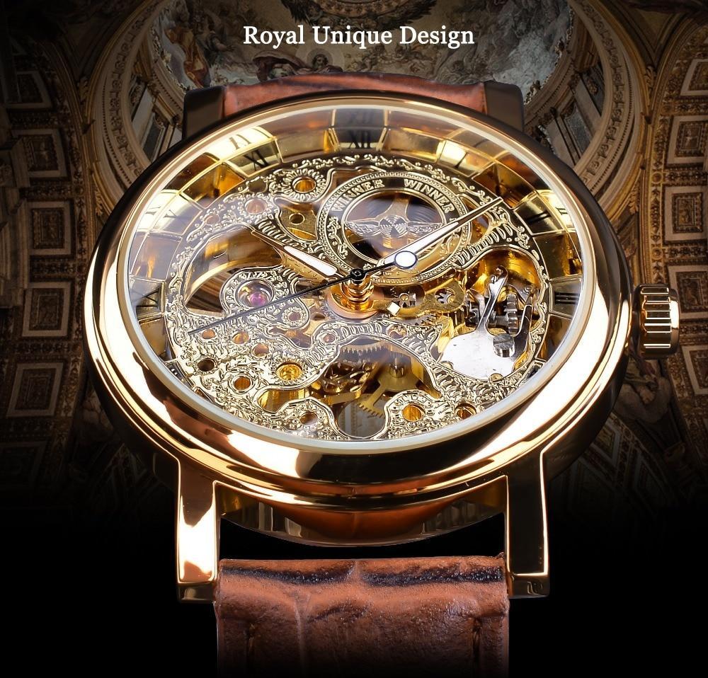 Luxury Casual Brown Leather Strap Men's Watch