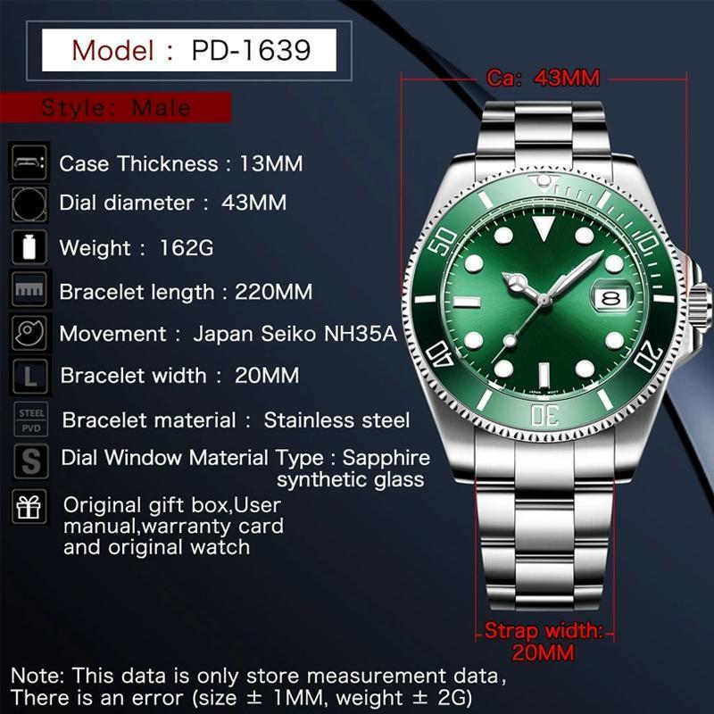 Luxury Men Watches Automatic Green Watch Men