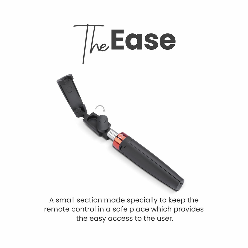 68cm Portable Selfie Stick with Wireless Remote, 3 Legs Tripod Base, Rubberized Feet, 1 Kg Max Weight Load, 360° Rotation, Compatible with All Smartphones Photography, Videography