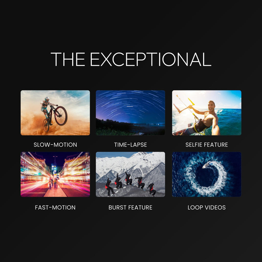 GoCAM (DAC-101) 5K 30FPS 48MP WiFi Ultra HD Sports Action Camera| Dual TouchScreen|6-Axis Gyro EIS Stabilization | MIC Support  Waterproof | 2 Batteries (Black)