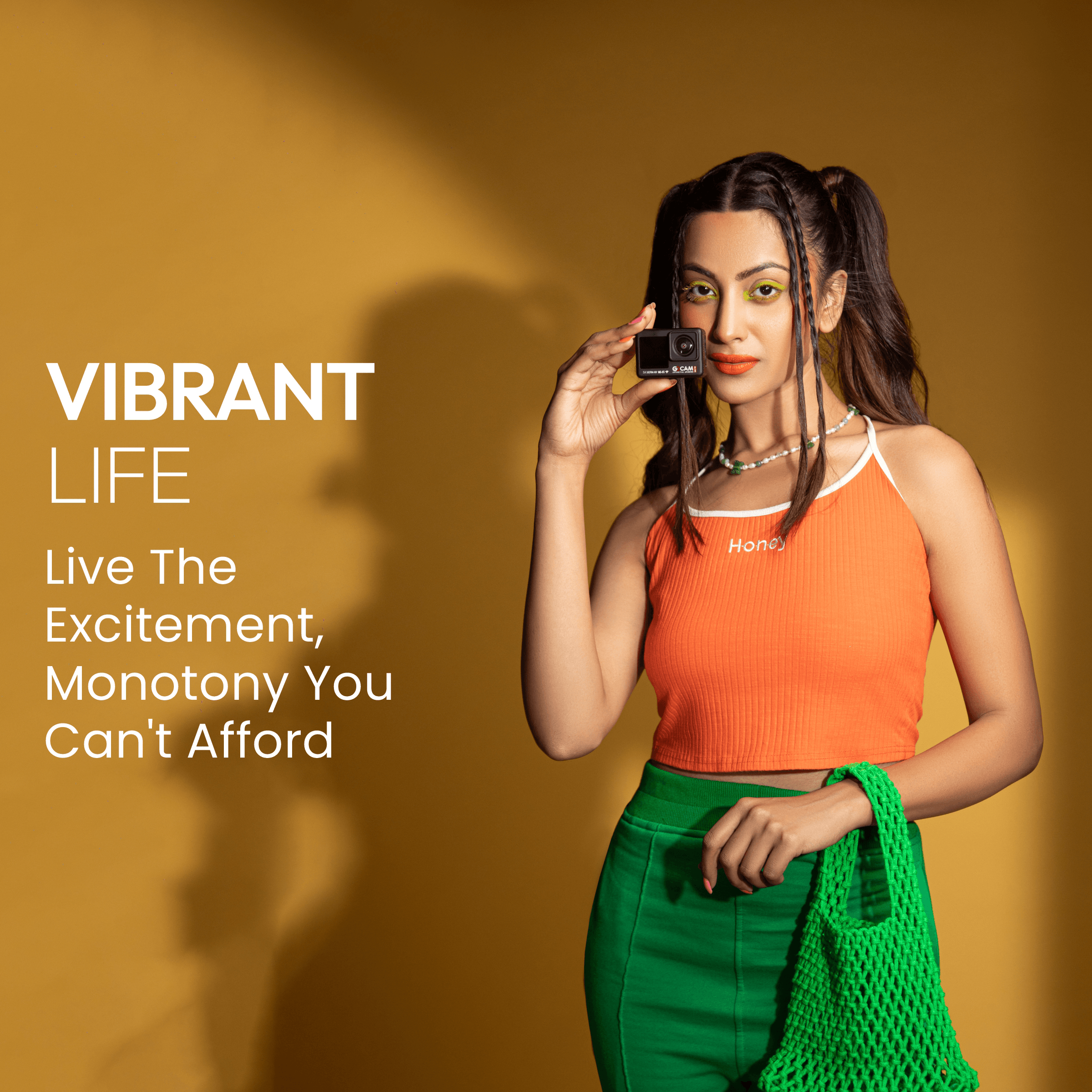 GoCAM (DAC-101) 5K 30FPS 48MP WiFi Ultra HD Sports Action Camera| Dual TouchScreen|6-Axis Gyro EIS Stabilization | MIC Support  Waterproof | 2 Batteries (Black)