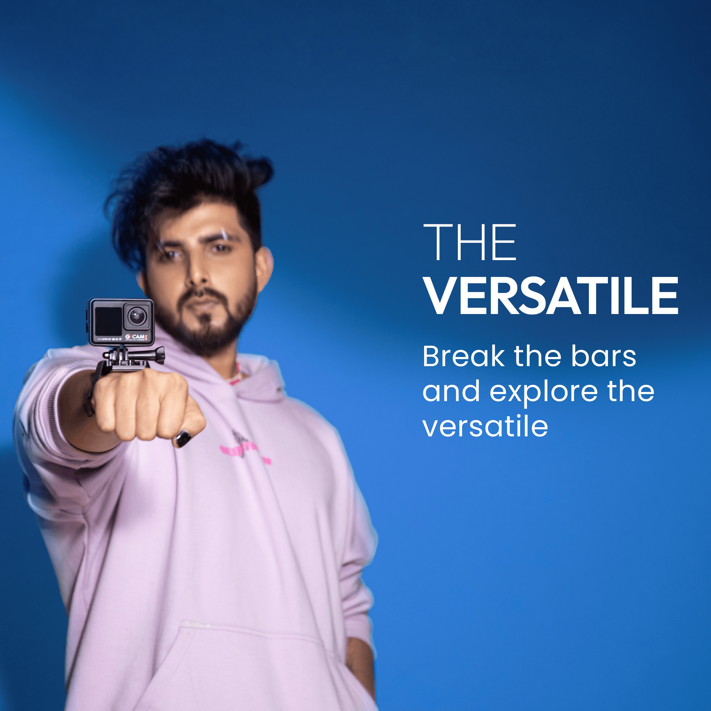 GoCAM (DAC-101) 5K 30FPS 48MP WiFi Ultra HD Sports Action Camera| Dual TouchScreen|6-Axis Gyro EIS Stabilization | MIC Support  Waterproof | 2 Batteries (Black)