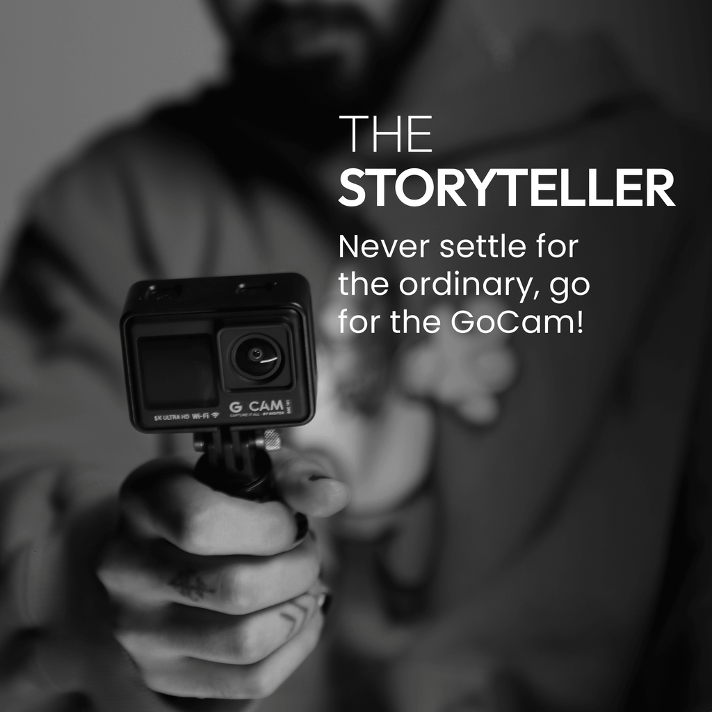 GoCAM (DAC-101) 5K 30FPS 48MP WiFi Ultra HD Sports Action Camera| Dual TouchScreen|6-Axis Gyro EIS Stabilization | MIC Support  Waterproof | 2 Batteries (Black)