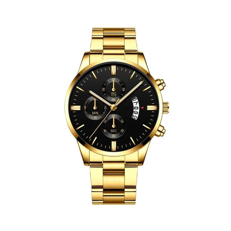 Gold Fashion Military Stainless Steel Analog Watches
