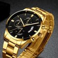 Gold Fashion Military Stainless Steel Analog Watches
