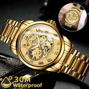 Luxury Retro Men Business Watch Automatic Mechanical Luminous Watches Waterproof