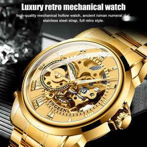 Luxury Retro Men Business Watch Automatic Mechanical Luminous Watches Waterproof